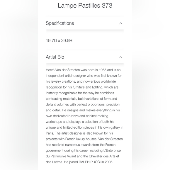 RALPH PUCCI Herve Van Der Staten 'PASTILLES 373' Statement Lamp Brass - Picture 16 of 17